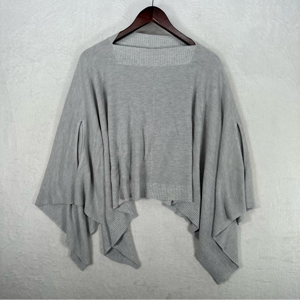 Lululemon Sweater Womens OS Light Gray Forward Flow Cape Poncho Cashmere Blend